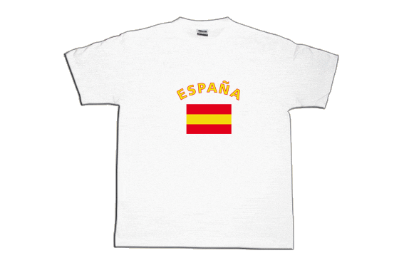 Tee Shirt T Shirt Espagne Espana blanc Taille XL Round T