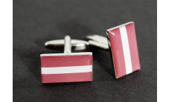 Boutons de Manchette drapeau Lettonie - 18 x 12 mm