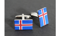 Boutons de Manchette drapeau Islande - 18 x 12 mm