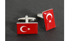 Boutons de Manchette drapeau Turquie - 18 x 12 mm