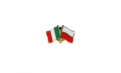 Pin's épinglette de l'amitié Italie - Pologne - 22 mm