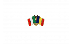Pin's épinglette de l'amitié Italie - Roumanie - 22 mm