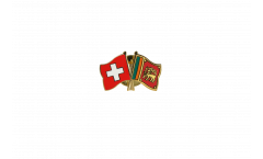 Pin's épinglette de l'amitié Suisse - Sri Lanka - 22 mm