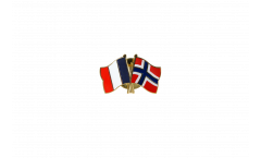 Pin's épinglette de l'amitié France - Norvège - 22 mm