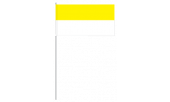 Drapeau en papier Bande jaune-blanche - 12 x 24 cm