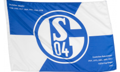 Drapeau FC Schalke 04 Erfolge sur hampe - 60 x 90 cm