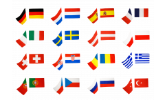 Kit drapeaux sur hampe EURO 2008 Groupe A - 30 x 45 cm