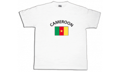 Tee Shirt / T-Shirt Cameroun, blanc, Taille M, Round-T