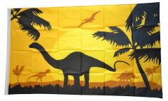 Drapeau Paysage de dinosaures