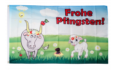 Drapeau Frohe Pfingsten avec vache 2