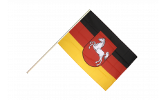 Drapeau Allemagne Basse-Saxe sur hampe