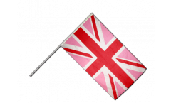 Drapeau Royaume-Uni Union Jack rose sur hampe