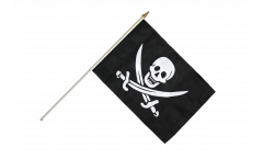 Drapeau Pirate avec deux épées sur hampe