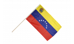 Drapeau Venezuela 7 Etoiles avec blason 1930-2006 sur hampe