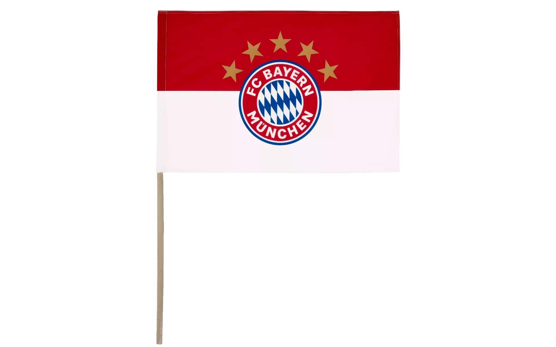 Drapeau FC Bayern München Logo 5 Sterne sur hampe - 60 x 90 cm