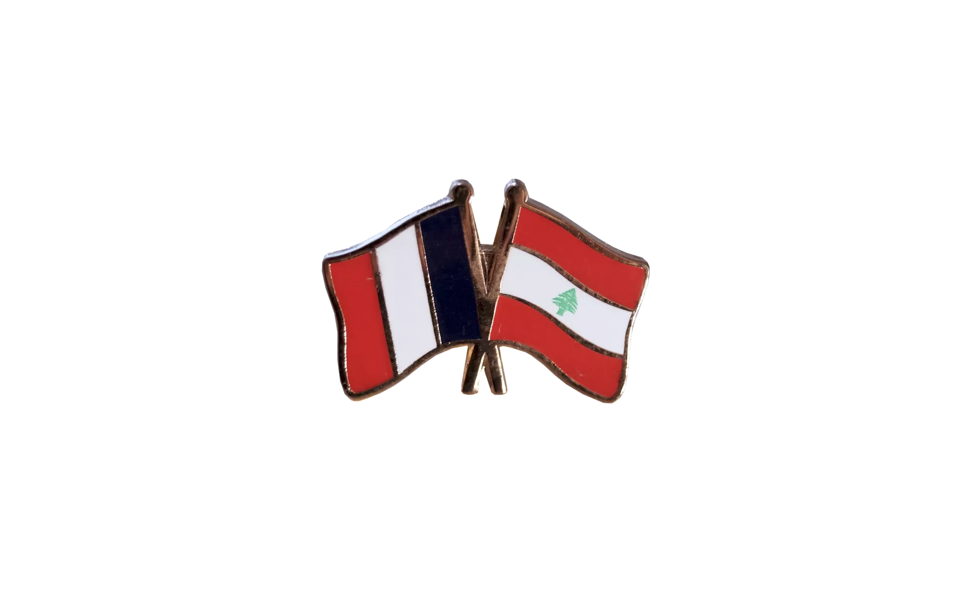 Pin's de l'amitié drapeaux Liban-France Flags